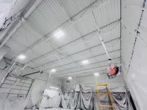 Commercial ceiling and warehouse painting project in Michigan