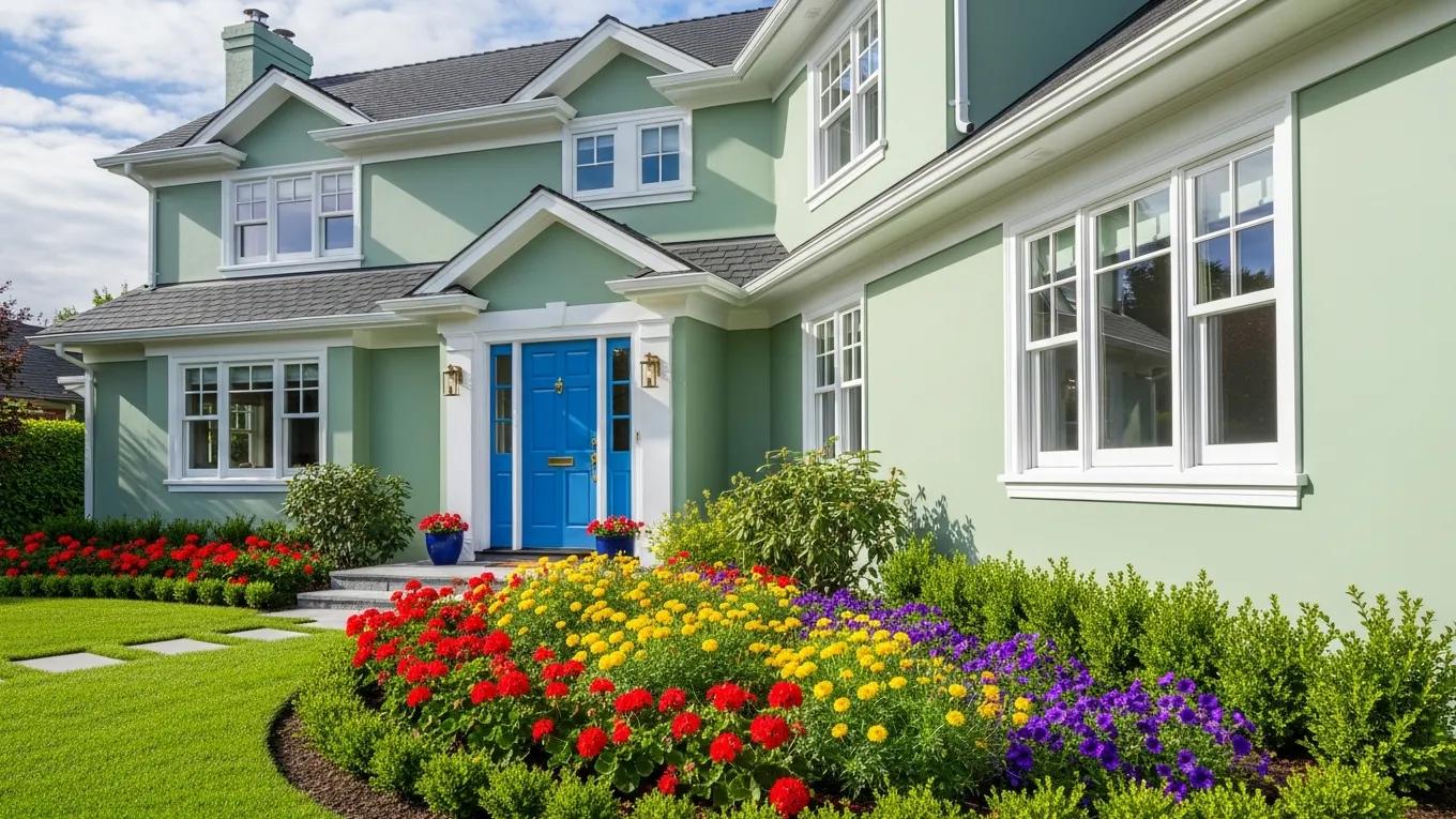 Freshly painted home exterior showcasing vibrant colors and enhanced curb appeal