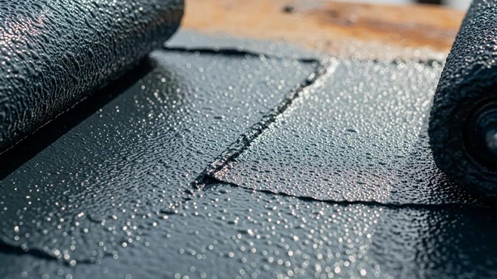 Close-up of weather-resistant paint coatings applied on industrial surfaces, highlighting durability and resistance.